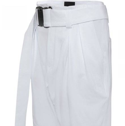 GUSSET SHORTS WITH BELT WHITE