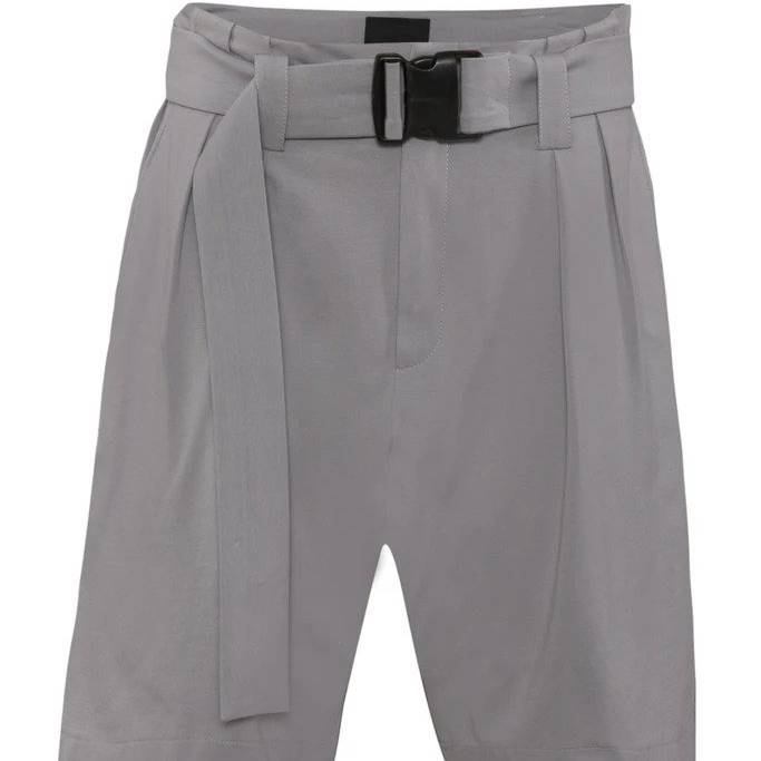 GUSSET SHORTS WITH BELT GREY